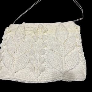 Elegant White Knit Women's Bag